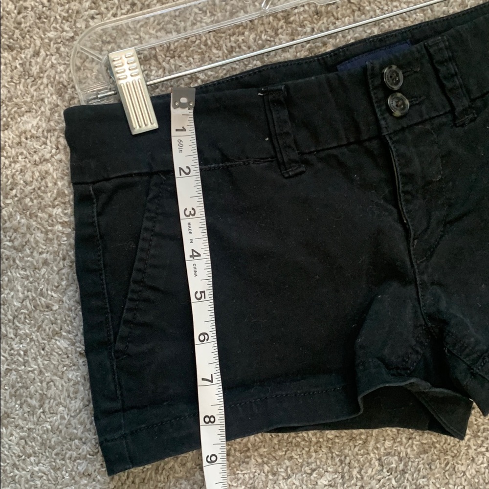 Y2K American Eagle Black Low Rise Micro Shorts Size 2 - Picture 5 of 8